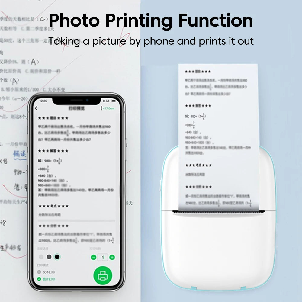 Thermal Printer Mini Portable Adhesive Label Printer Bluetooth